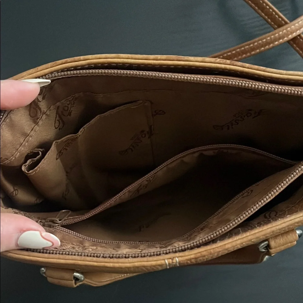 Vintage Fossil Tan Leather Tote bag - Picture 8 of 10